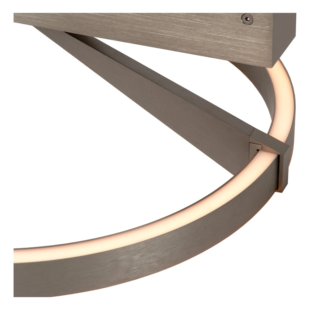 Lampe de plafond à design Applause Ø 40 cm - acier brossé - avec télécommande Premium by Lucide 5411212221780