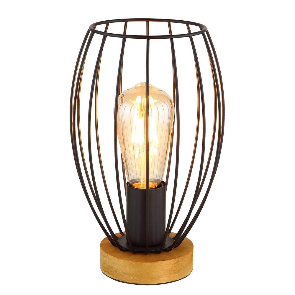 Lampe de table Berti Bois avec du noir