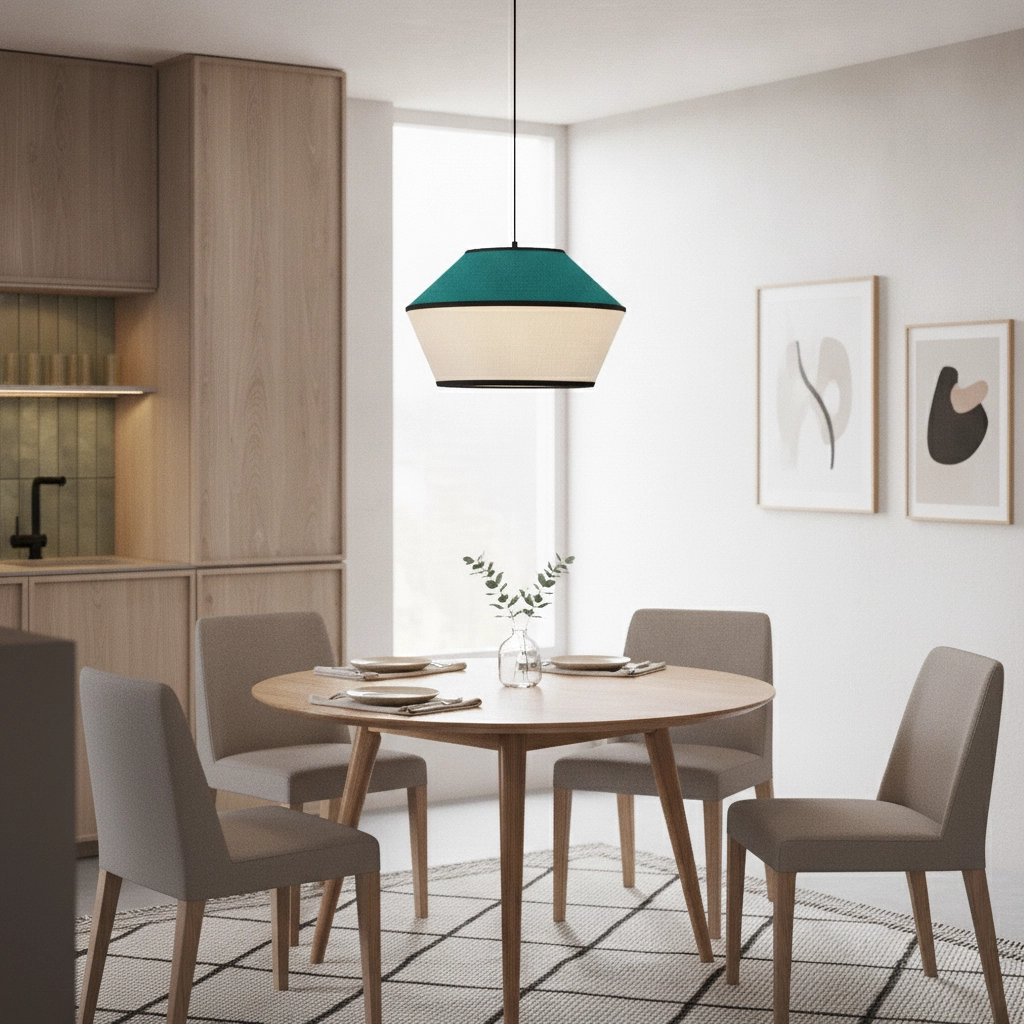 Lampe suspendue Veliss Blanc avec bleu Lyora 5212017493842