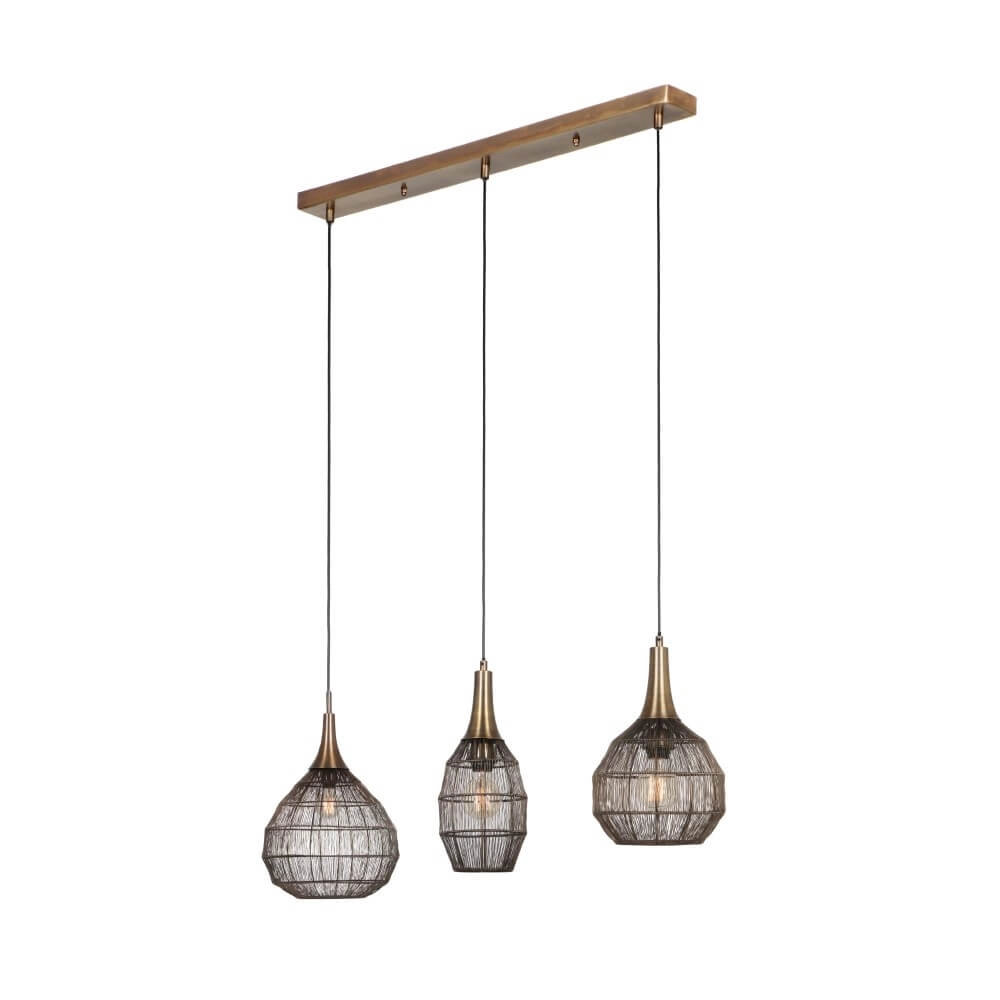 Lampe suspendue de table à manger rurale Soraya bronze Lampe suspendue de table à manger rurale Soraya bronze