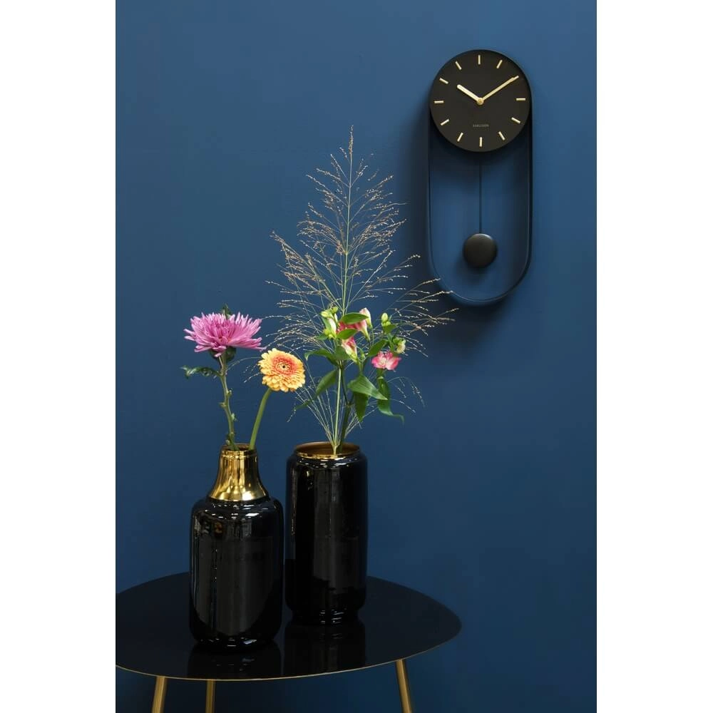 Horloge murale pendule Charm noir - Ø 20 x 50cm Karlsson 8714302657337