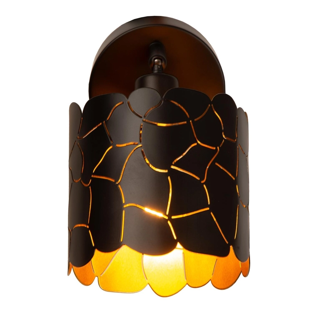 Lampe murale Almelo Noir avec or à l’intérieur Lucide 5411212211866