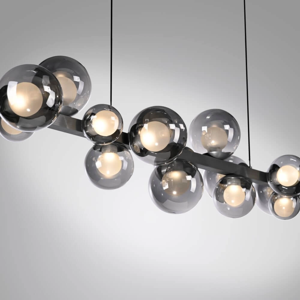 Lampe suspendue unique Pure E-Popup 18 gris clair Paul Neuhaus 4012248384411