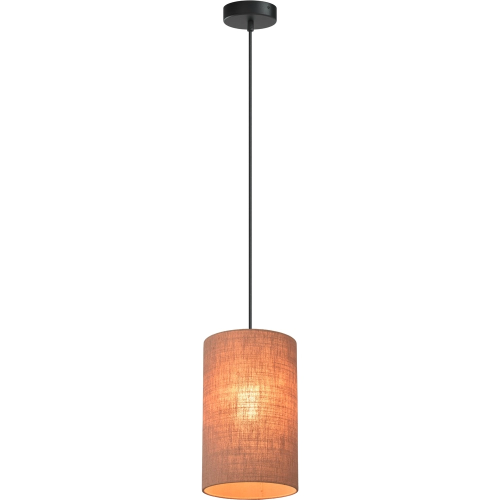 Lampe suspendue Lisbourg Noir avec capuche beige beige