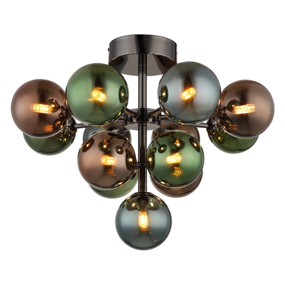 Lampe de plafond en métal à canon Grappy Verre coloré