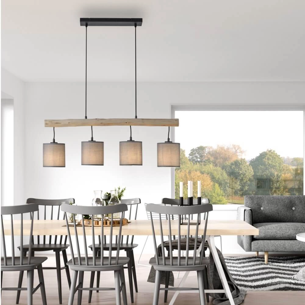 Lampe suspendue rurale Green Tribu taupe Just Light 4043689995171