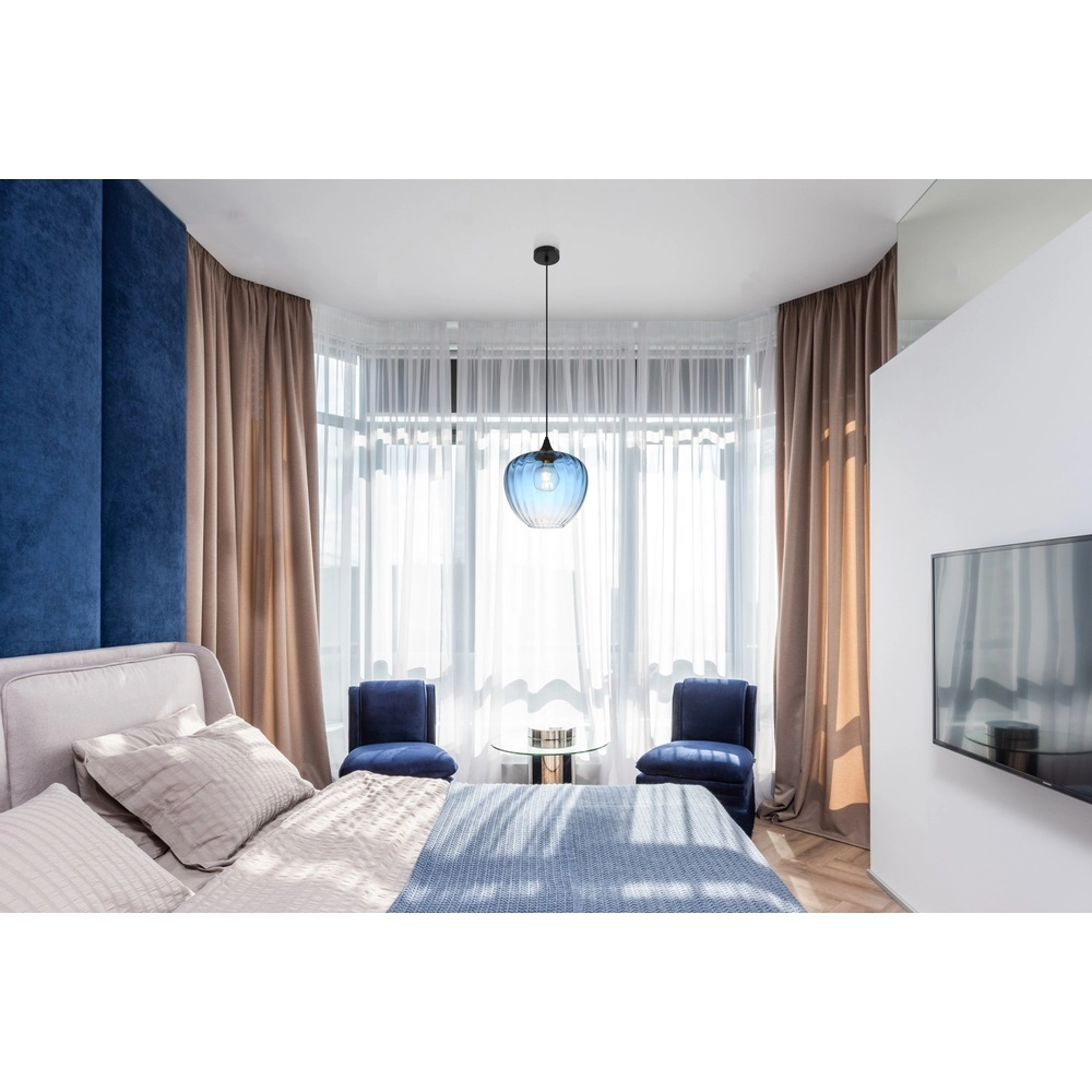 Lampe suspendue Sander Verre bleu Globo 9007371512126
