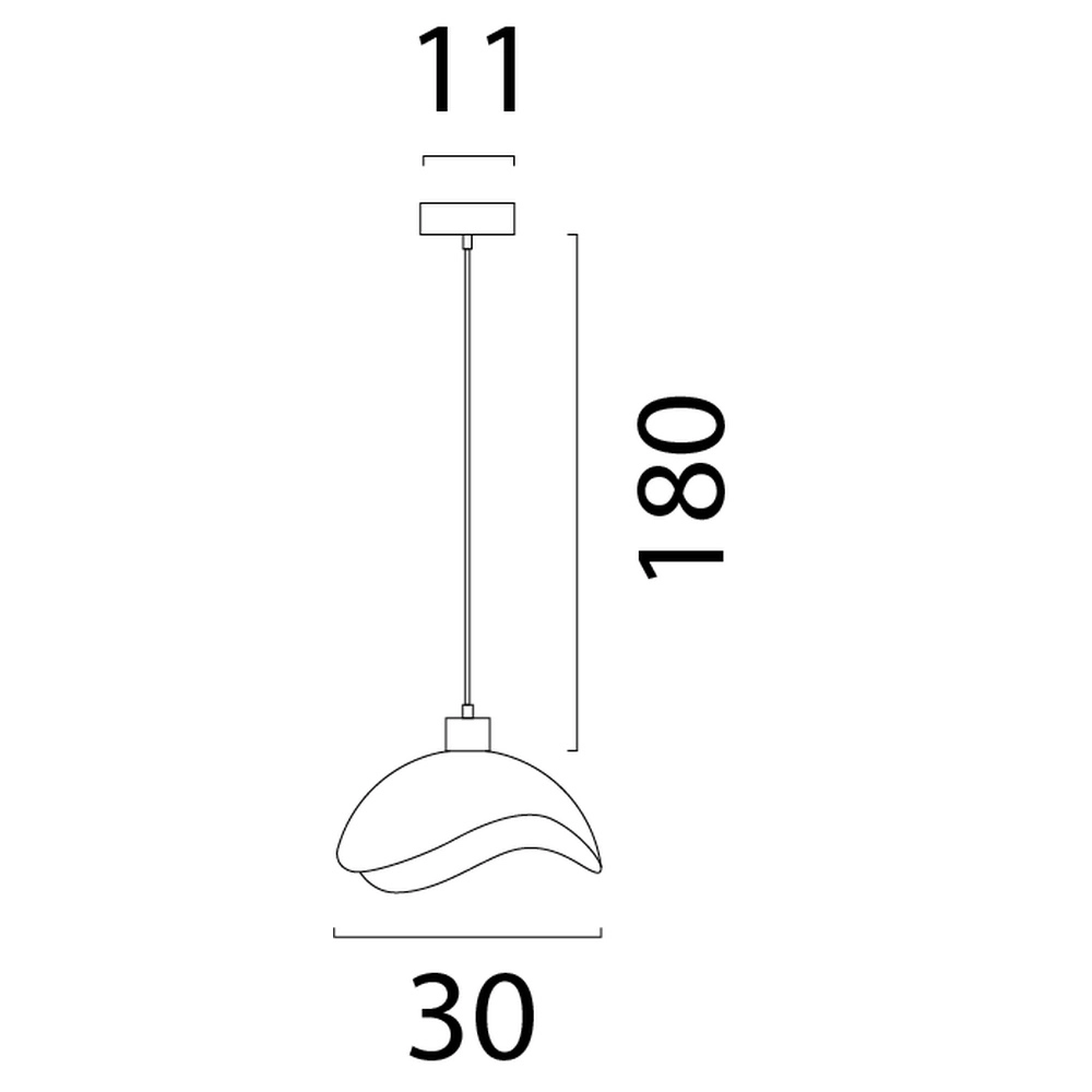 Lampe pendante de conception Volta Ø30cm - ondulé - noir Masterlight 8718121395517