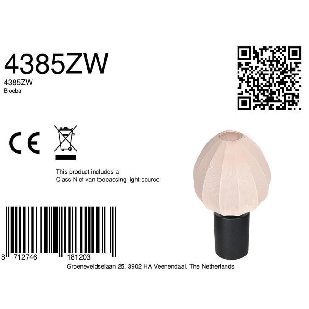 Lampe de table Bloeba abat-jour crème Ø 25cm Steinhauer 8712746181203