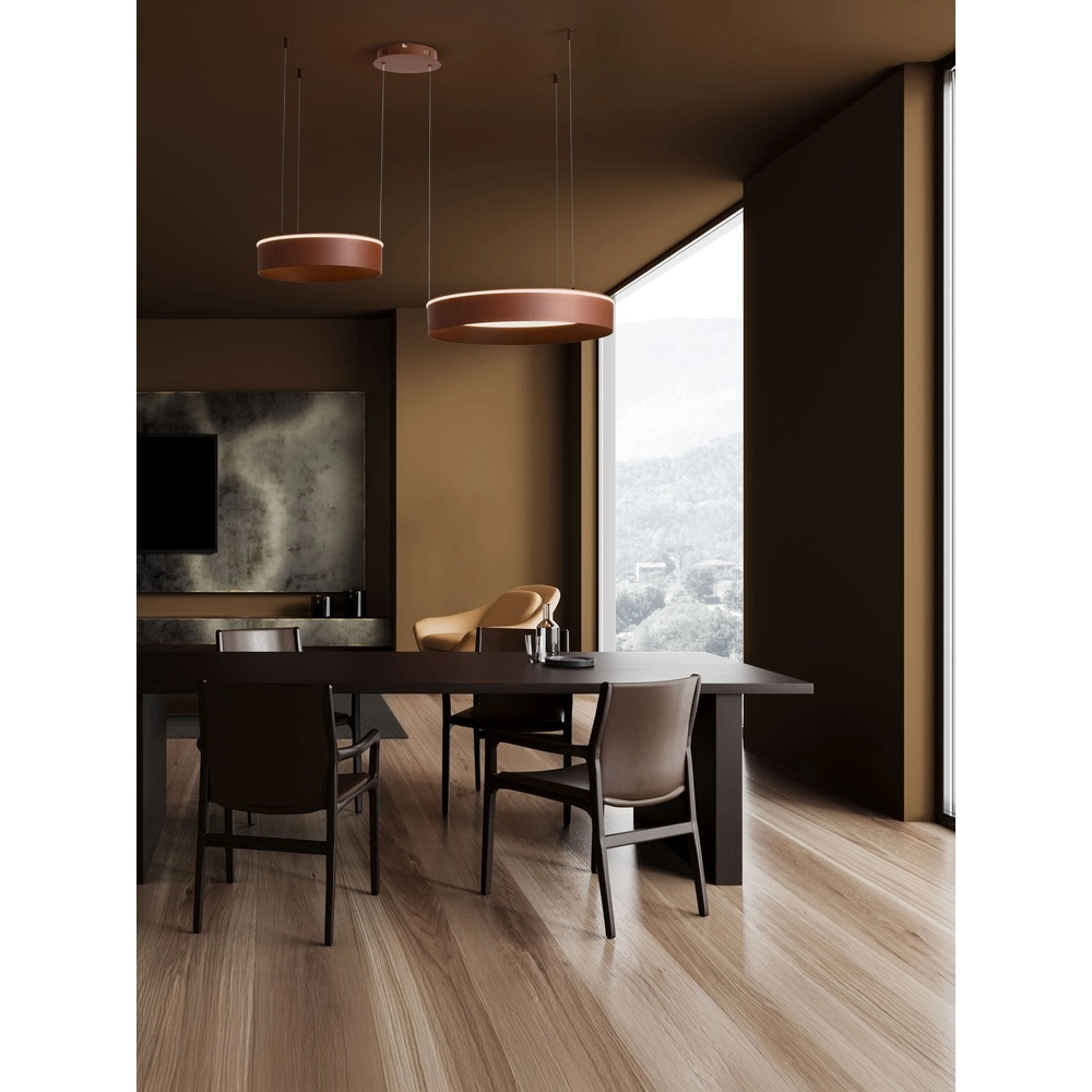 Lampe pendante moderne Olivia Double marron Lyora 5212017494283
