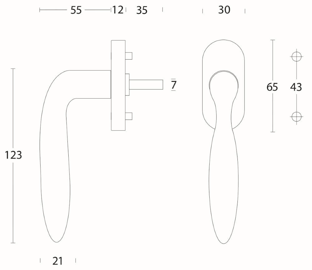 Poignée de fenêtre Jupiter Inox Intersteel 8714186093276