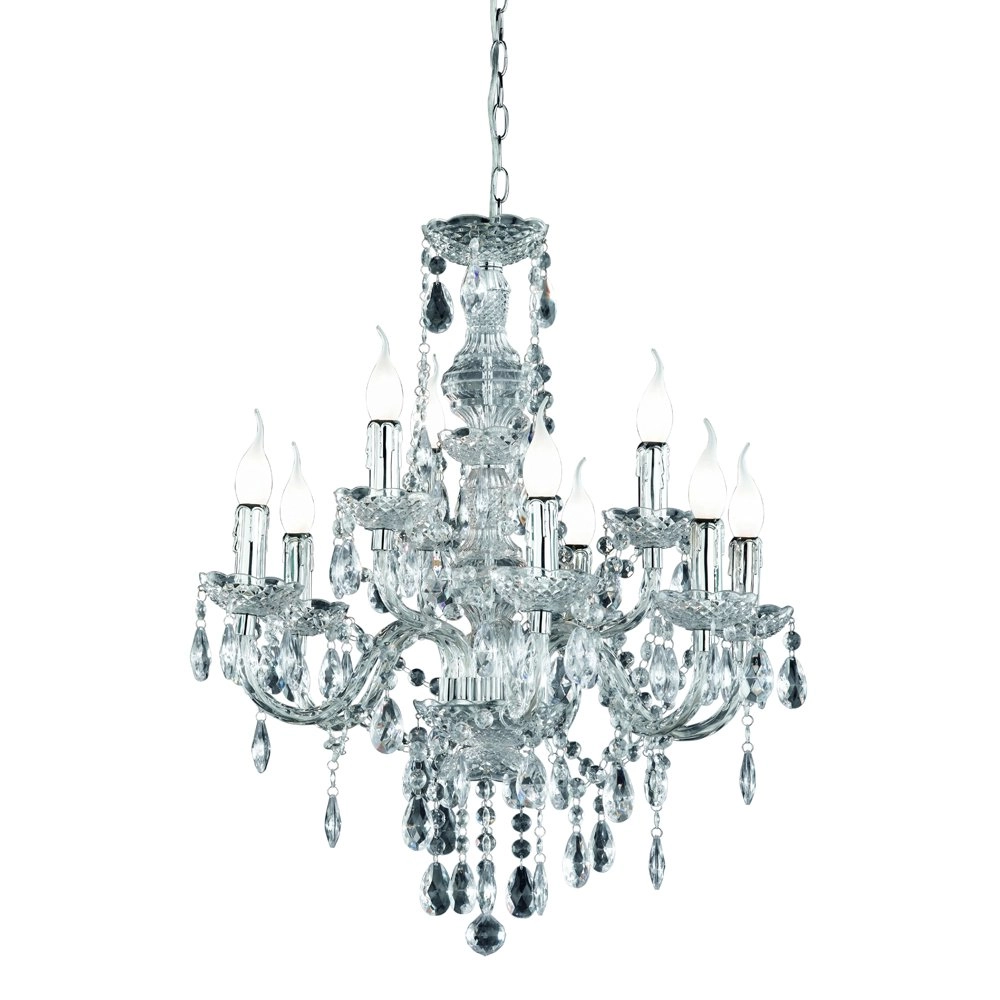Lustre Luster Crystal 61cm 9 lumières transparent Lustre Luster Crystal 61cm 9 lumières transparent