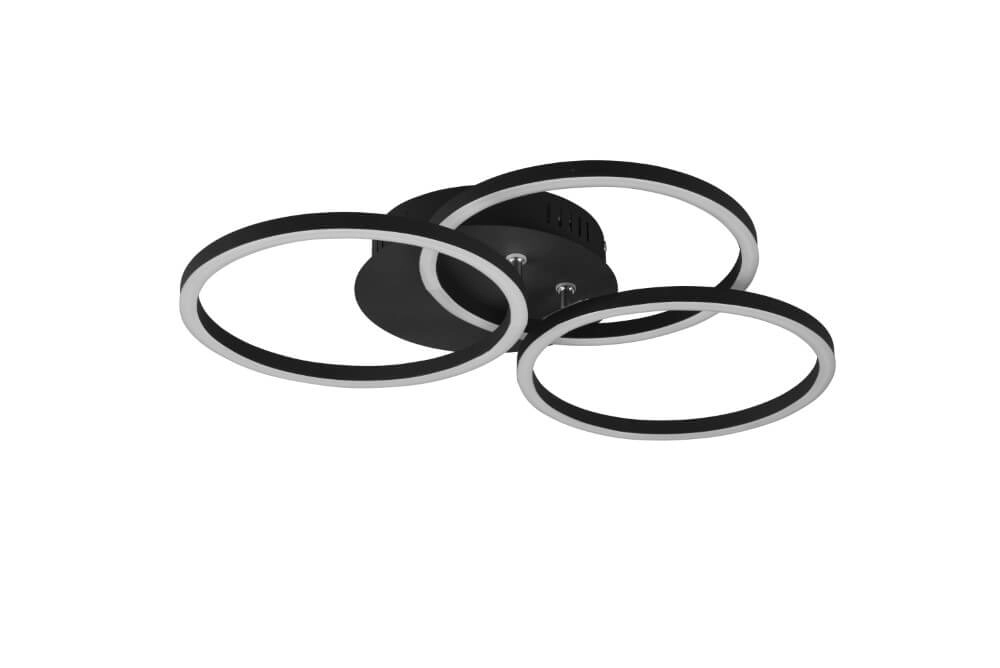 Plafonnier Circle 3 anneaux noir