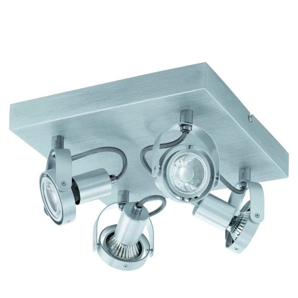 Lampe de plafond carrée Novorio Métal brossé