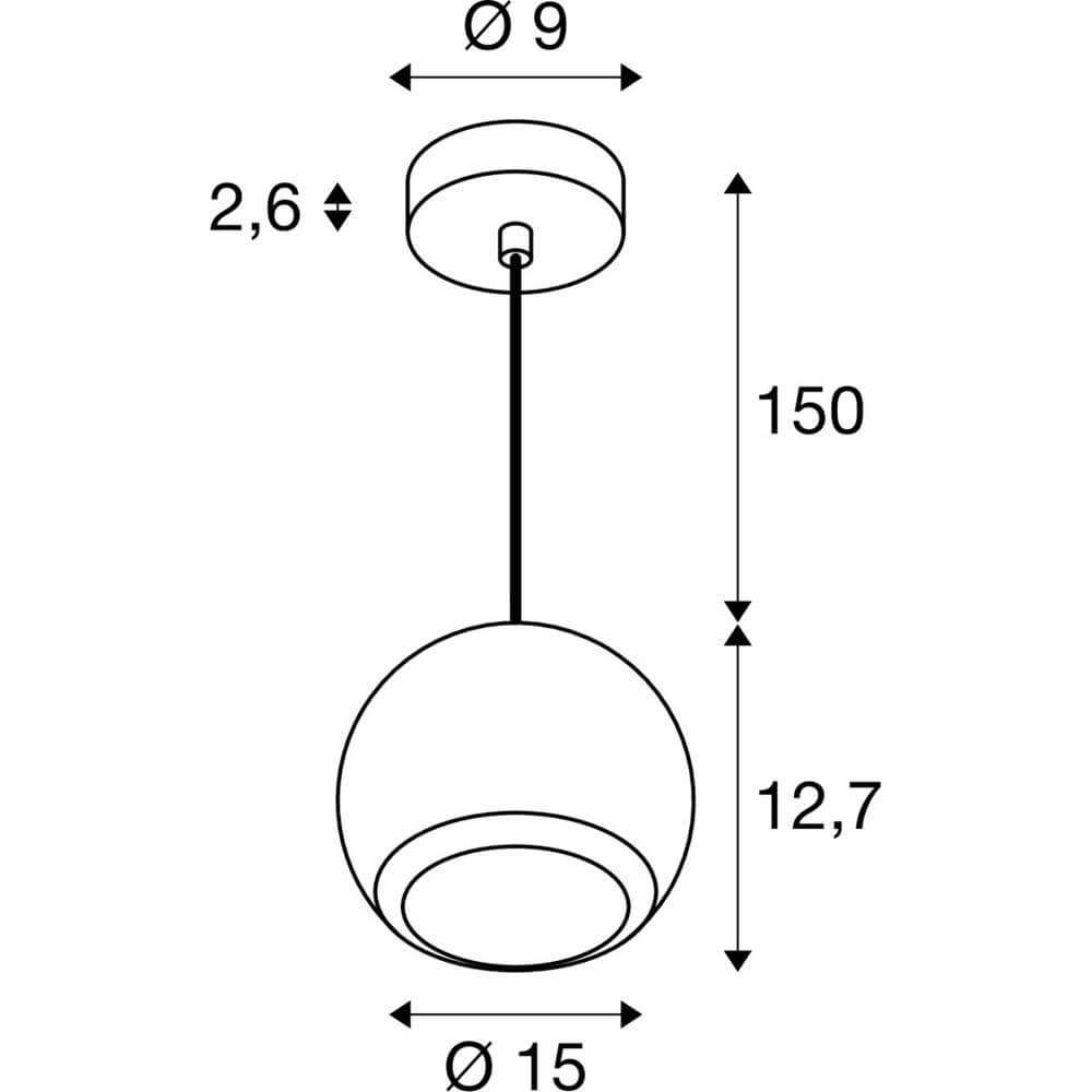 Suspension élégante Light Eye 150 blanc Ø 15cm SLV 4024163295475