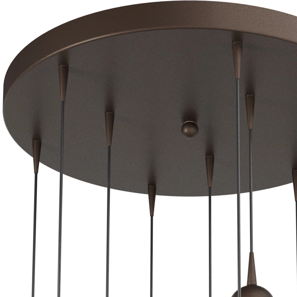 Lampe suspendue à 9 lampes Talana Brun cacao Ø 50cm DTW Masterlight 8718121399065