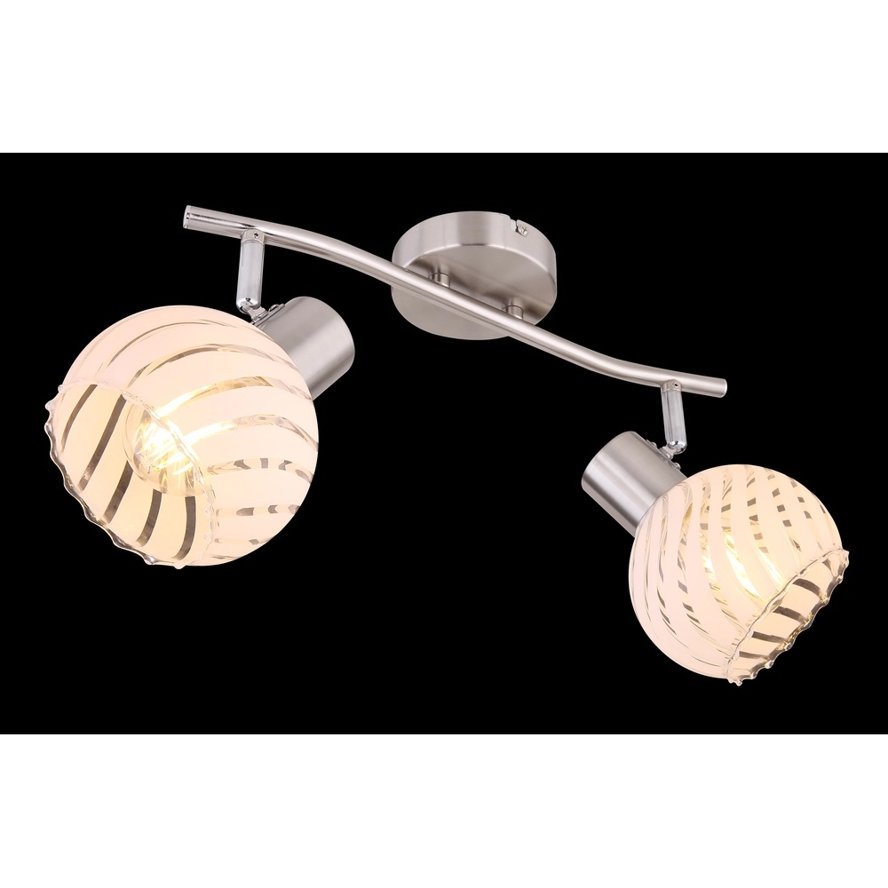 Lampe de plafond Willy Nickel 2-light Globo 9007371406104