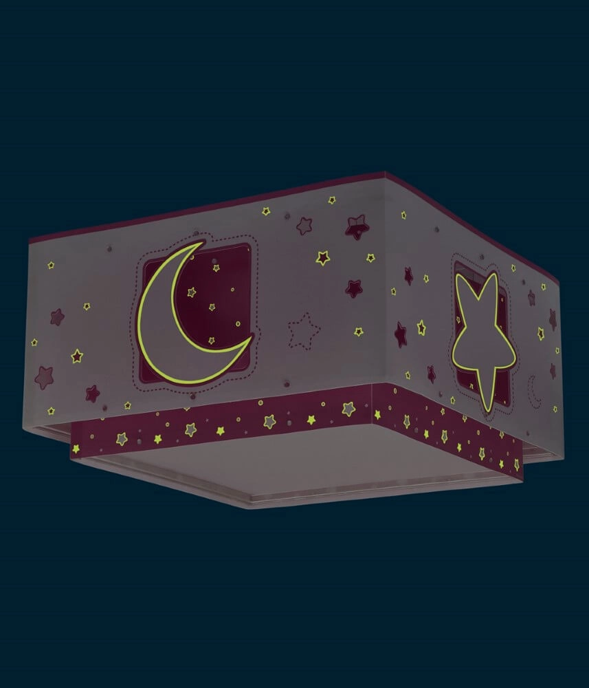 Plafonnier carré Moonlight rose Dalber 8420406001579