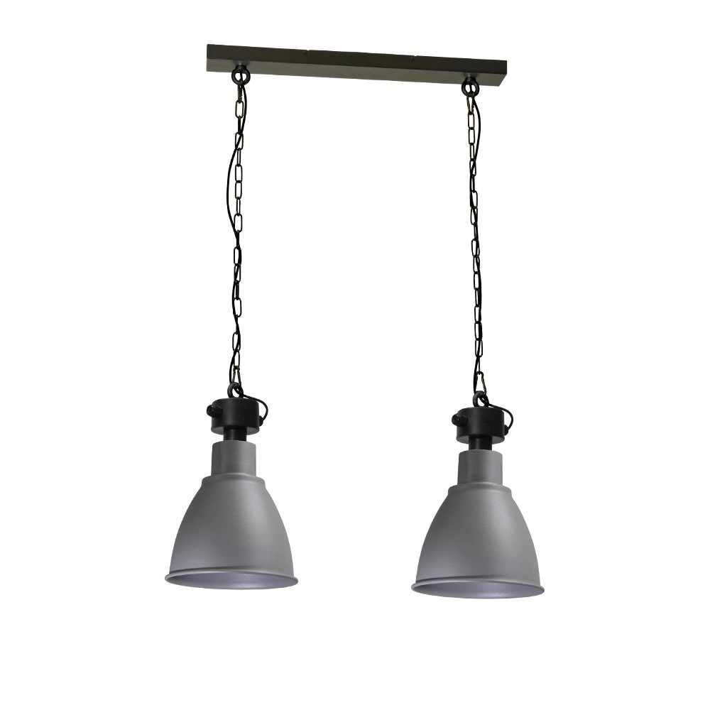 Lampe de salle à manger Industria 2x27 Bud 2 lumières noir avec gris béton Lampe de salle à manger Industria 2x27 Bud 2 lumières noir avec gris béton