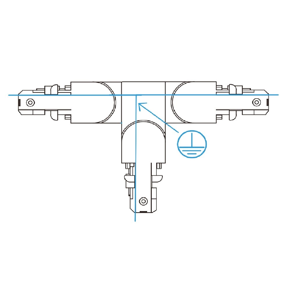 1 phase T-Connector 1 terre laissée grise SLV 4024163092937