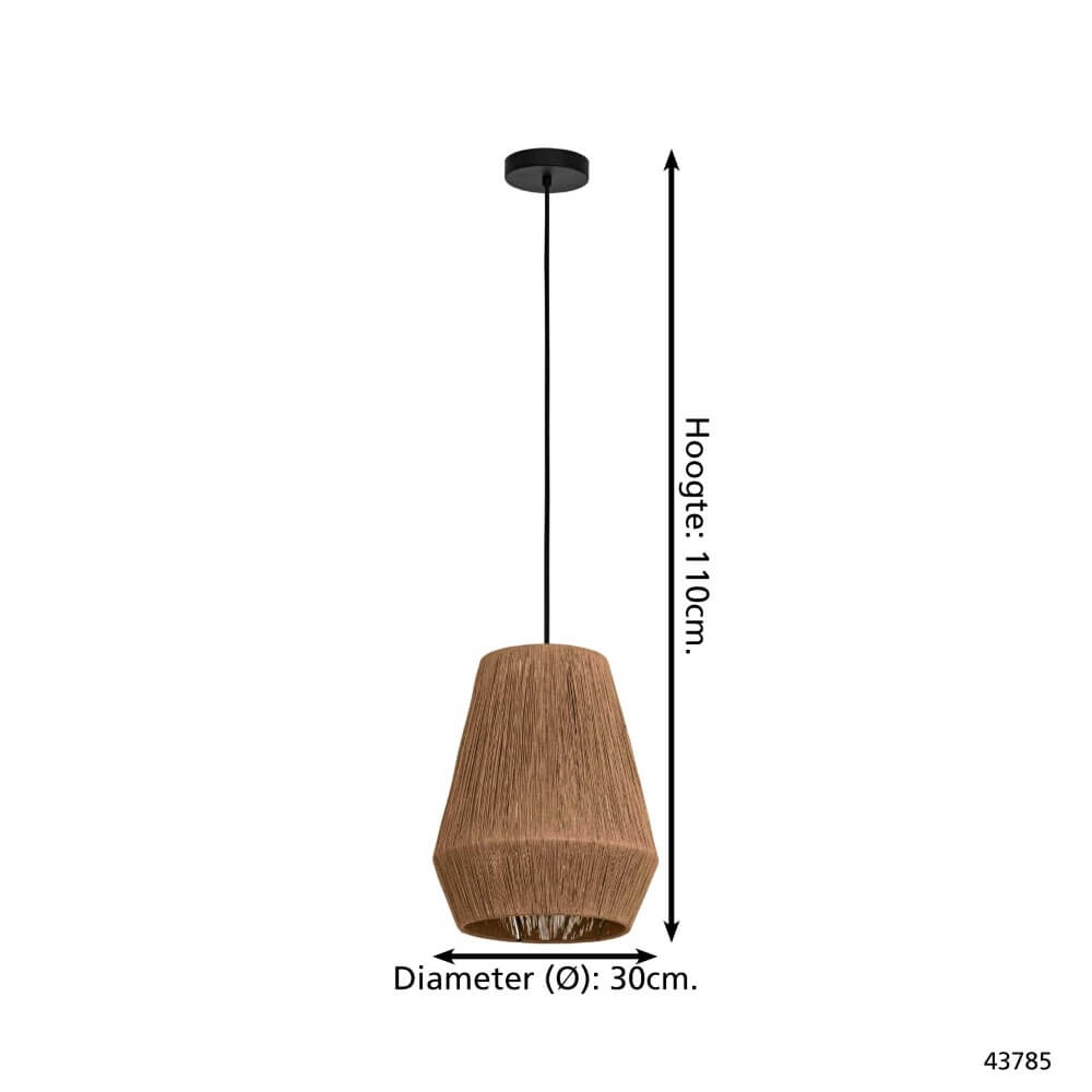 Lampe suspendue en rotin Alderney Ø 30 cm Eglo 9002759437855