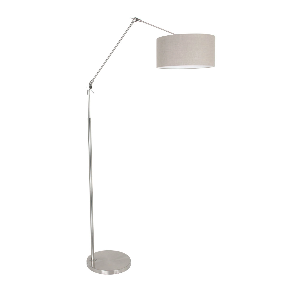 Lampe de lecture au sol Prestige Chic Acier inoxydable avec abat-jour taupe 40 cm