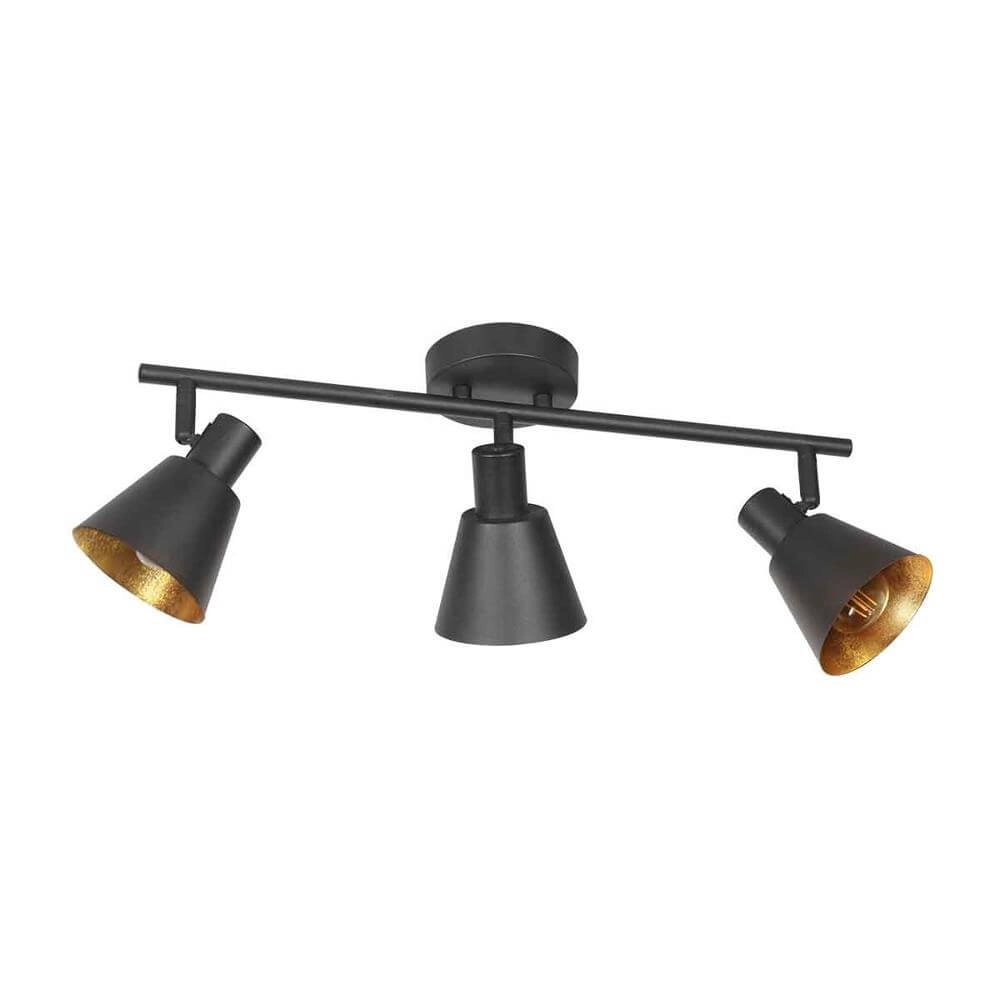 Plafonnier Oeroe noir avec or 3 lumières Steinhauer 8712746176346
