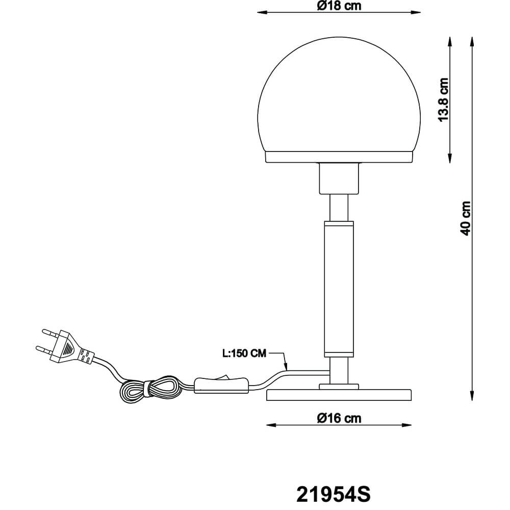 Lampe de table Haku noir avec verre fumé Globo 9007371447695