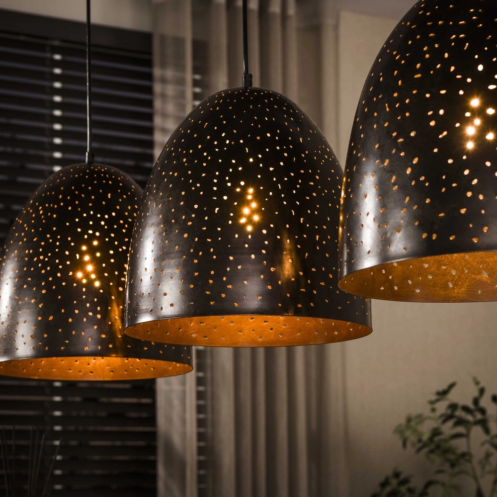 Lampe pendante de salle à manger Kosmos 3L - E27 - Marron urbain Lyora 8716803512238