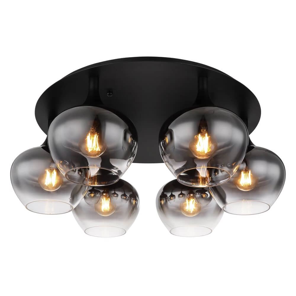 Plafonnier noir Maxy 6 lumières Ø 65cm Plafonnier noir Maxy 6 lumières Ø 65cm