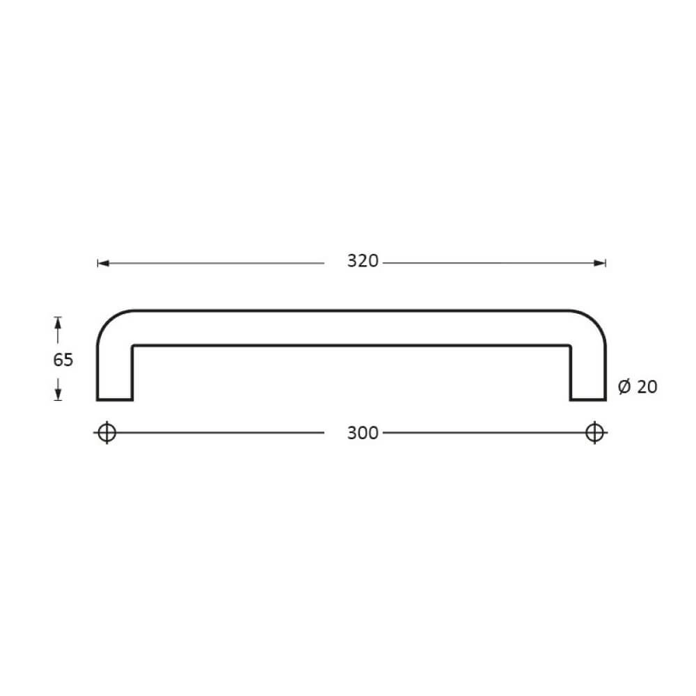 Poignée de porte en forme de U Gripon Acier inoxydable 32cm Intersteel 8714186334492