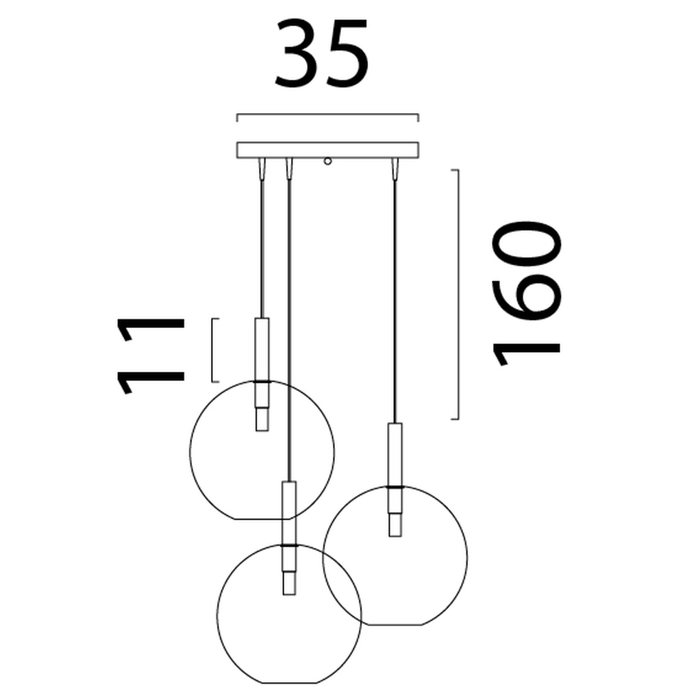 Lampe pendante 3L Vide Lido Ball avec un verre transparent de 24 cm Ø Masterlight 8718121335384