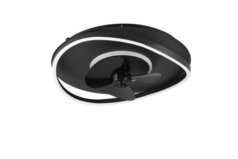 Ventilateur de plafond LED noir Sortland Trio 4017807606027