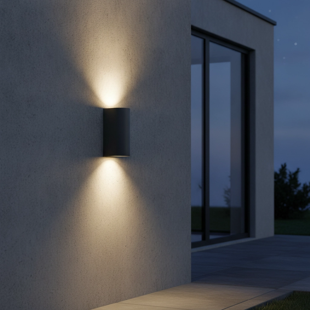 Projecteur rond Nero Gris de haut en bas