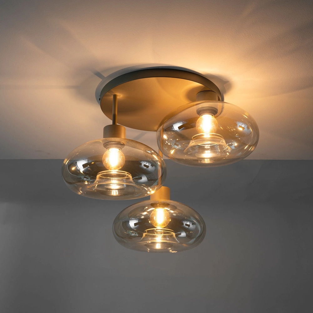 Lampe de plafond à design Serene Brun sable clair à 3
