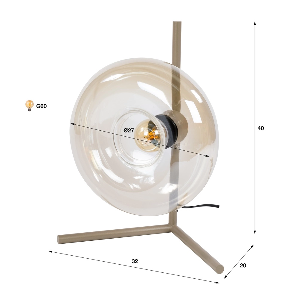 Lampe de table moderne Soll brun sable Lyora 8716803514683
