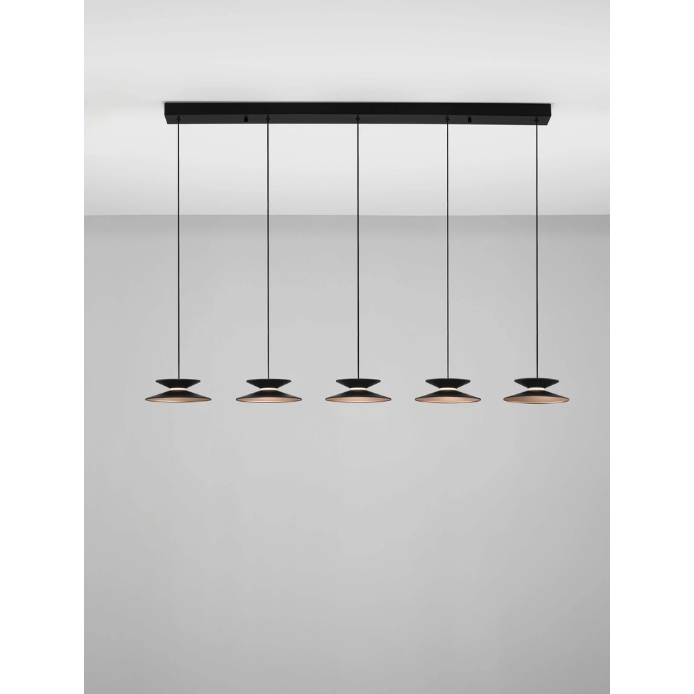 Suspension design Morfi Droit 5 lumières noir Lyora 5212017458490