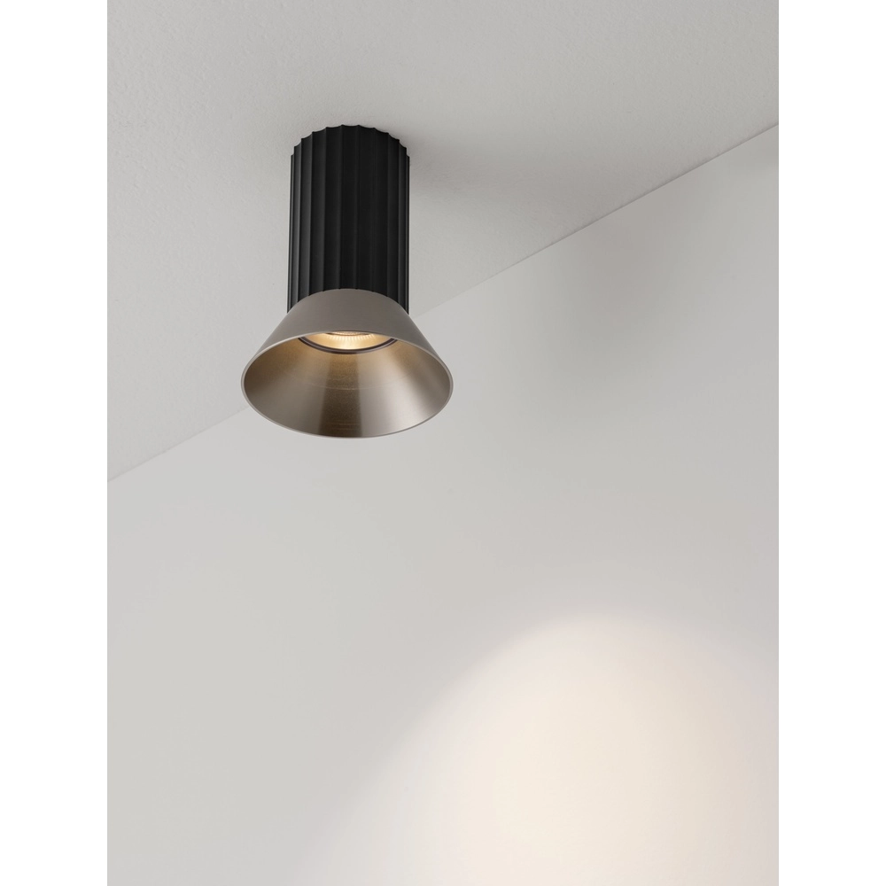 Spot de plafond Luvia noir avec bronze