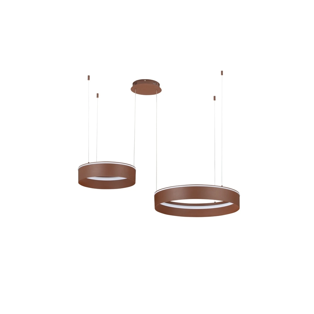 Lampe pendante moderne Olivia Double marron Lyora 5212017494283