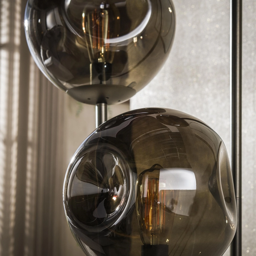 Lampe de pied en verre Stellar 3-lumière - verre fumé Lyora 8716803511613