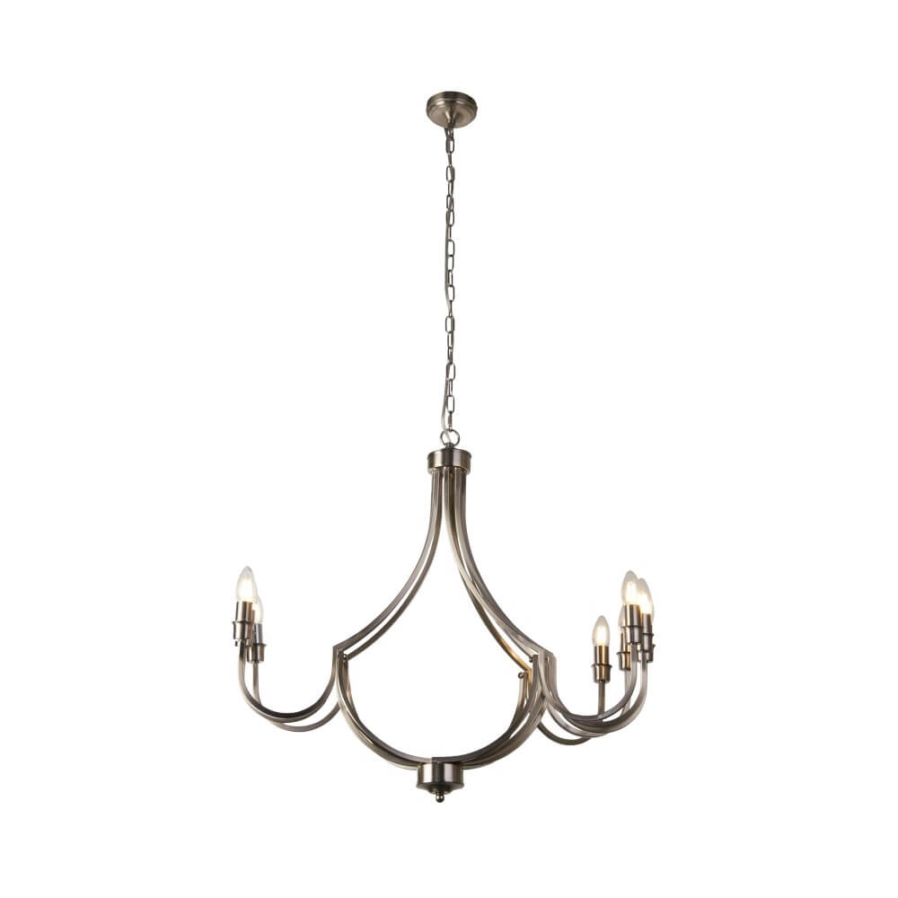 Lampe suspendue classique Lodge Argent 8 lumières