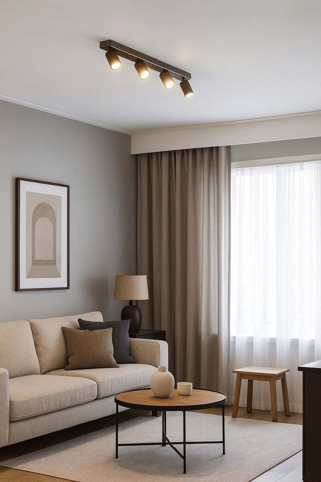 Lampe de plafond Moon 4 bronze rectangulaire Lyora 5053423311869