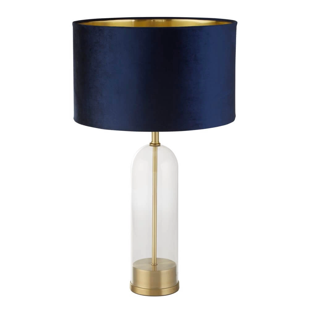 Lampe de table Oxford avec capuche bleu foncé