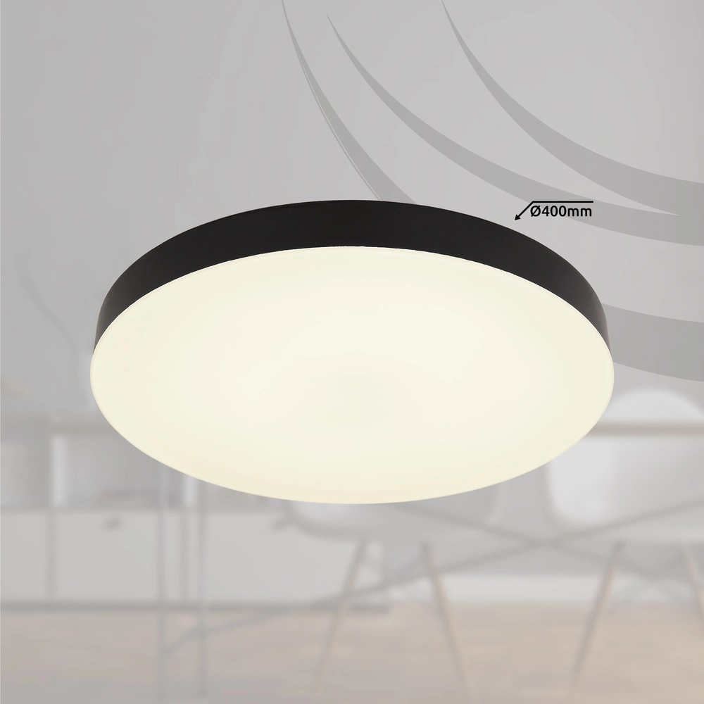 Éclairage de plafond Matthew design noir Ø 40cm Globo 9007371459209