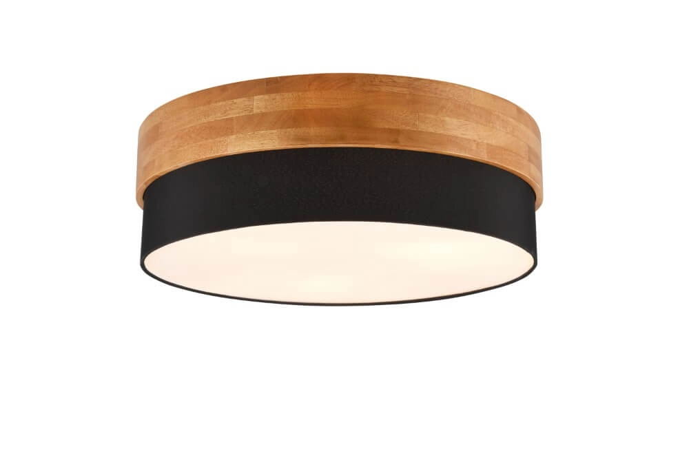 Plafonnier Ø 50cm Seasons bois avec du noir Trio 4017807526219