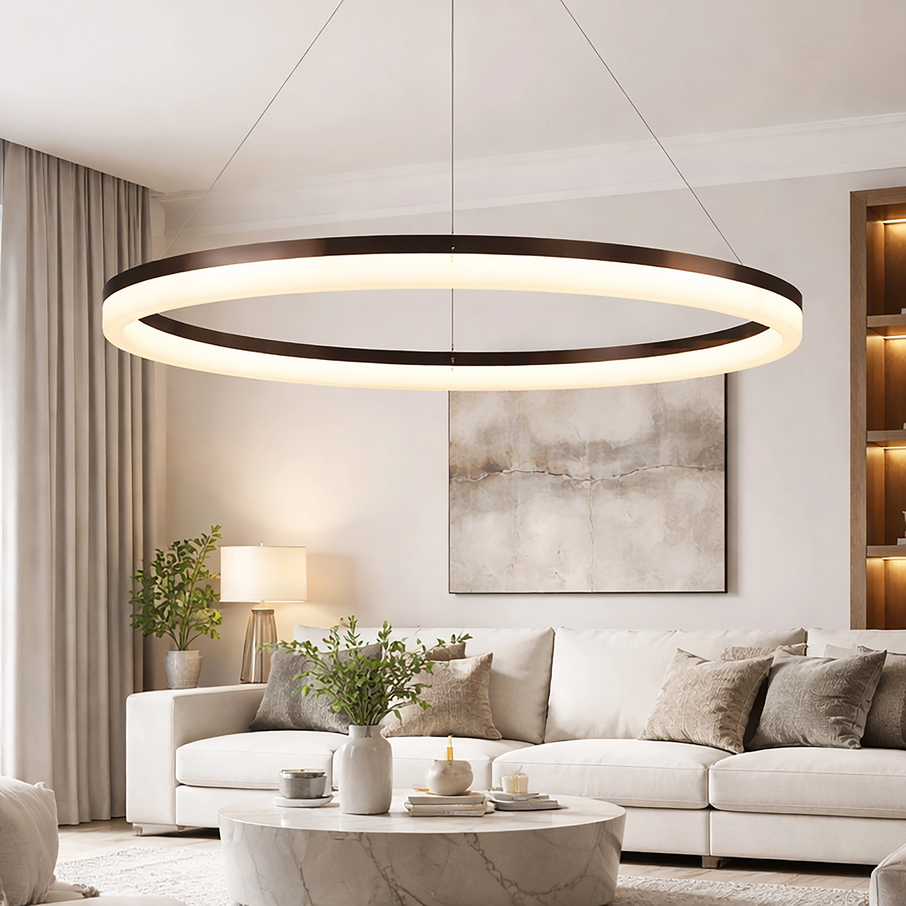Lampe suspendue élégante Ara Ø 150 cm de bronze Lyora 5053423316055