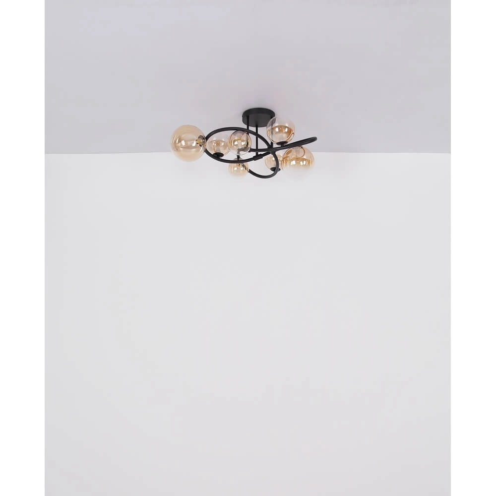 Plafonnier noir Tuberius Design 2-lumière Globo 9007371458431