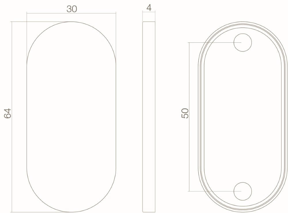 Rosace ovale Tira Wicked en acier inoxydable 4 mm Intersteel 8714186088814
