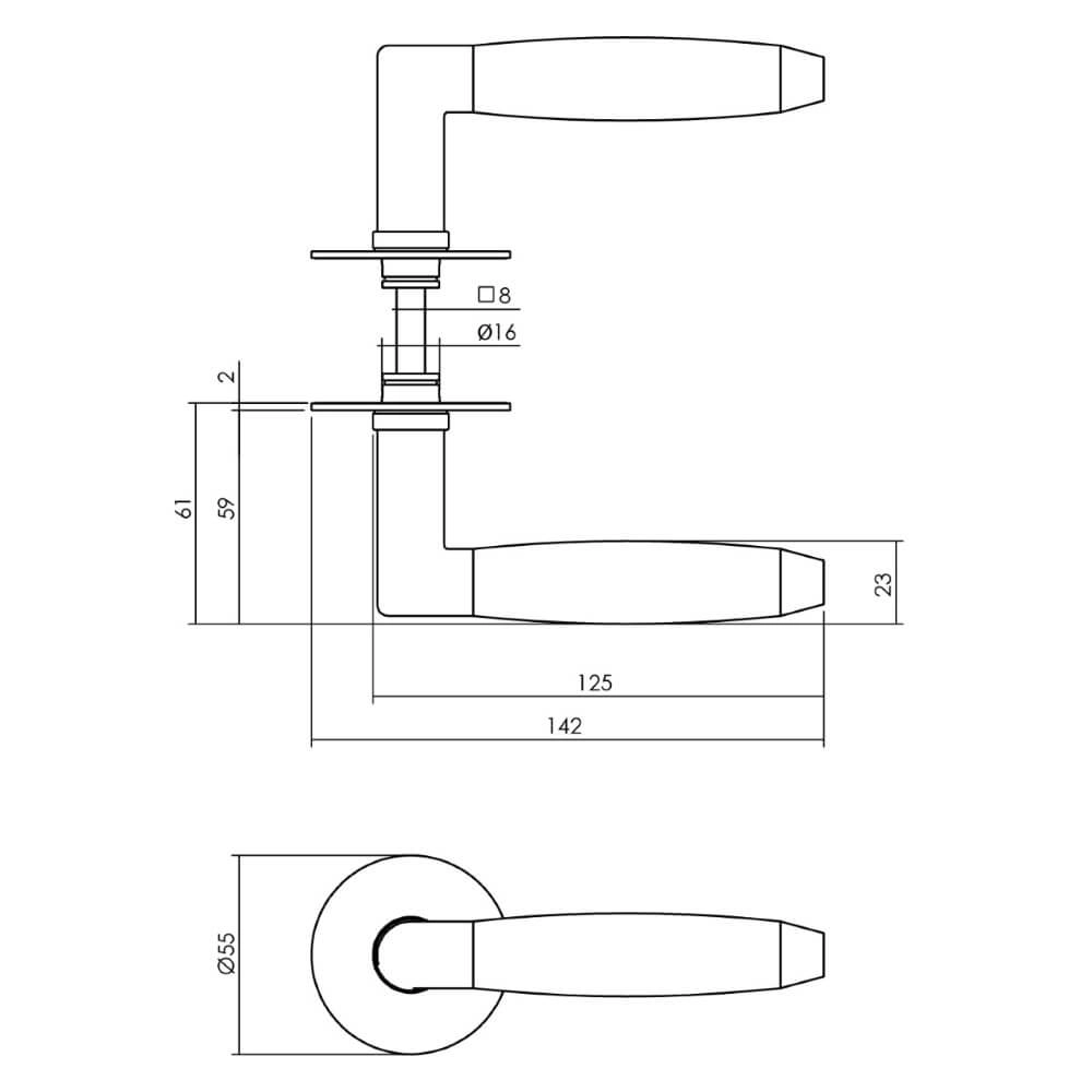 Poignée Combinatie Rosace autocollante en acier inoxydable Intersteel 8714186557020