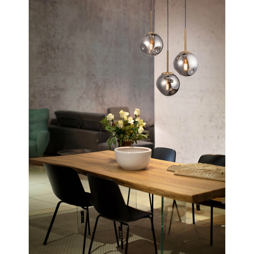 Suspension Spada Gris 3 pâles avec or Suspension Spada Gris 3 pâles avec or